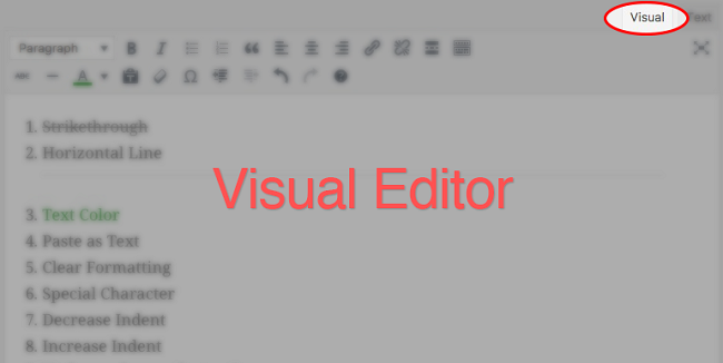 Visual editor