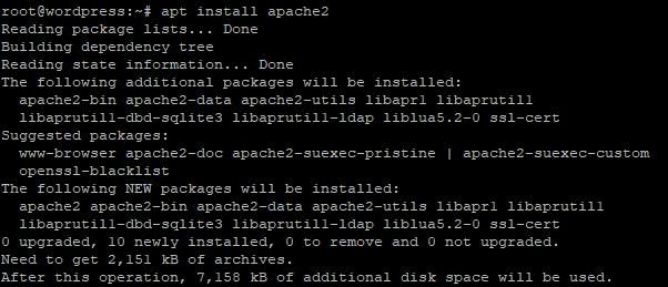 install apache2