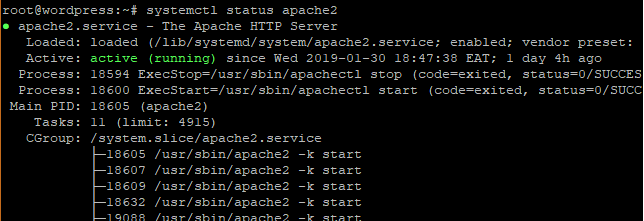 status apache2