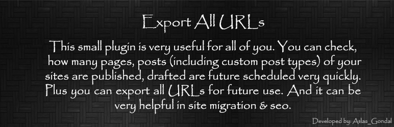 Export All URLs