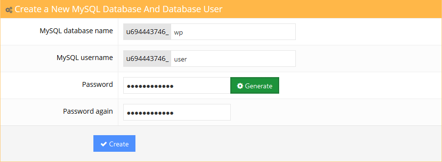 create database