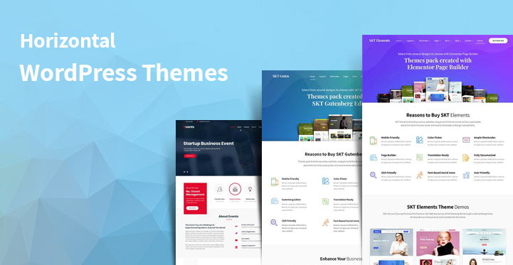 horizontal WordPress themes