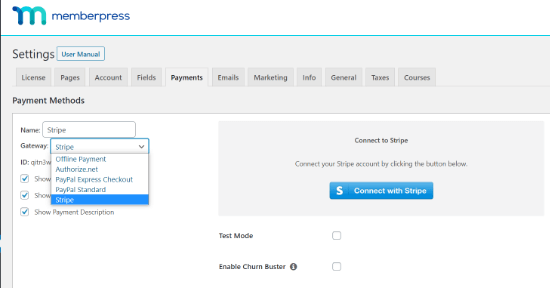 MemberPress Connect with Stripe