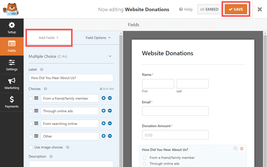 donation form