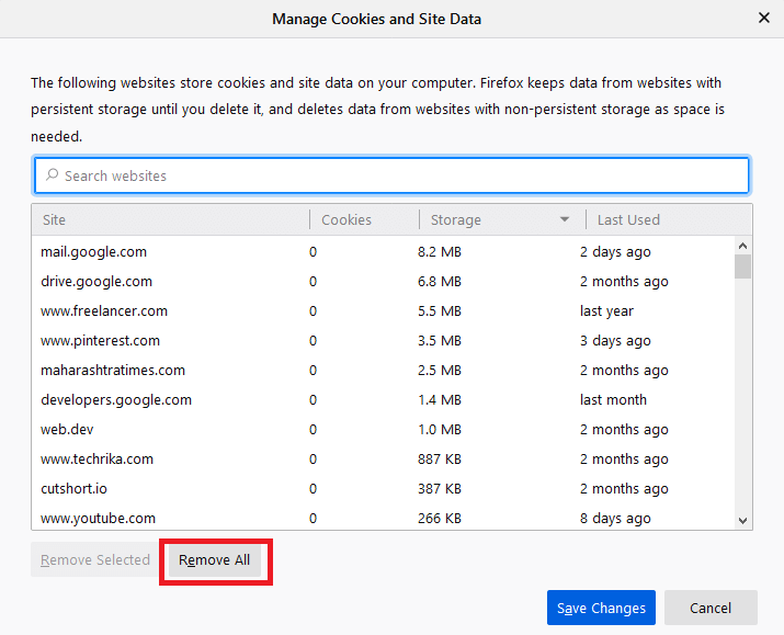 firefox remove cookies