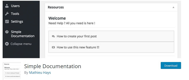 Simple documentation plugin