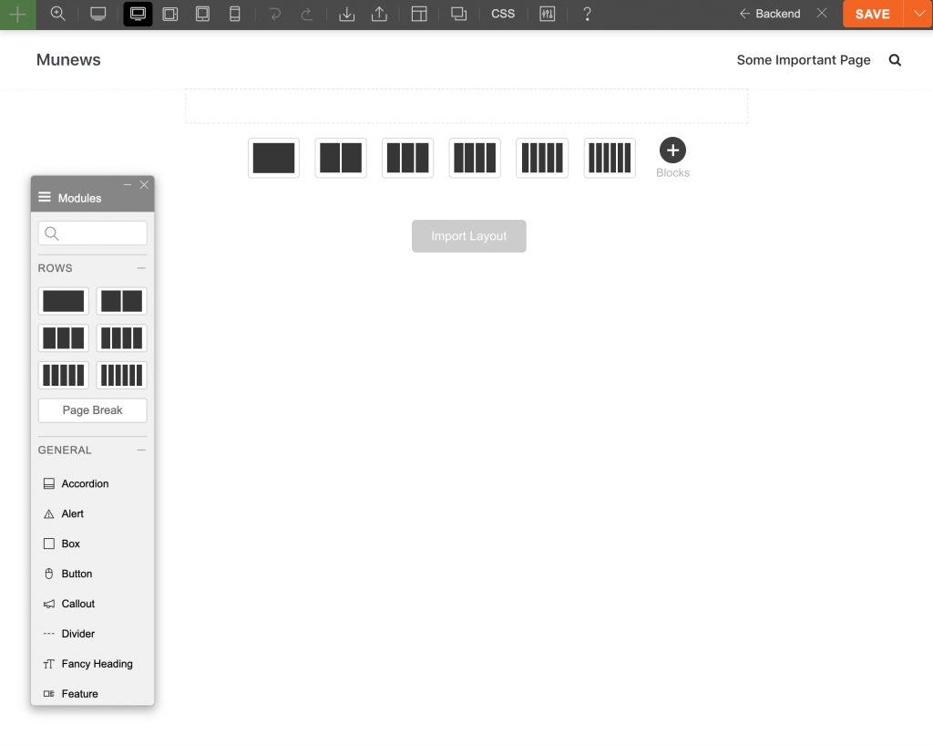 interface of Themify