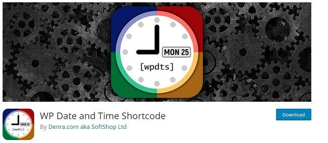 WP date and time shortcode