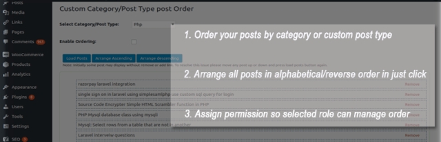 custom post order category
