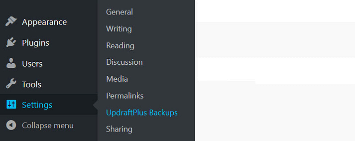 Backup to UpdraftPlus