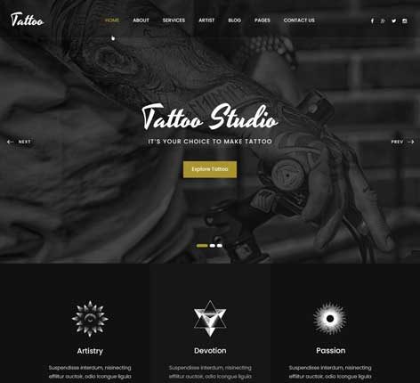 SKT Tattoo - Tattoo Studio WordPress theme