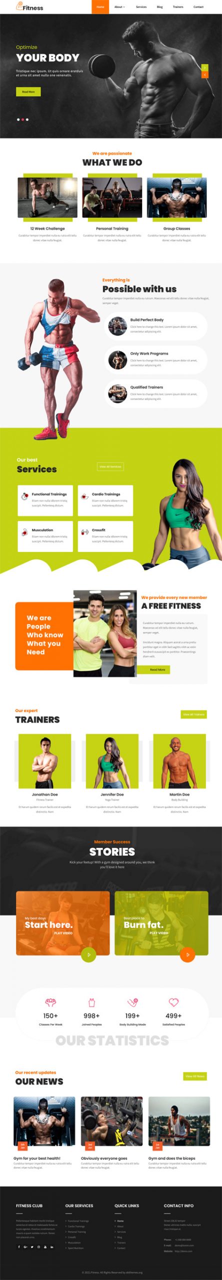 Fitness Gym WordPress theme