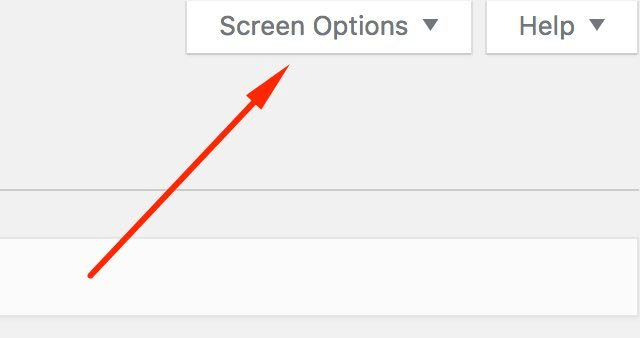 screen options