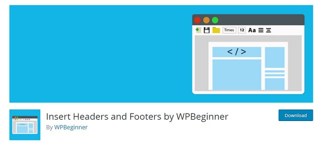Insert header and footer by wpbeginner
