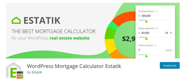 WordPress Mortgage Calculator Estatik