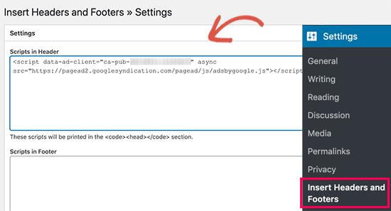 add header footer page