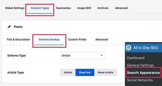 content types in wordpress