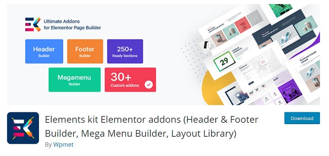 elements header and footer by Wpmet