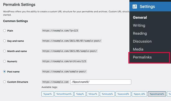 fixing permalink settings