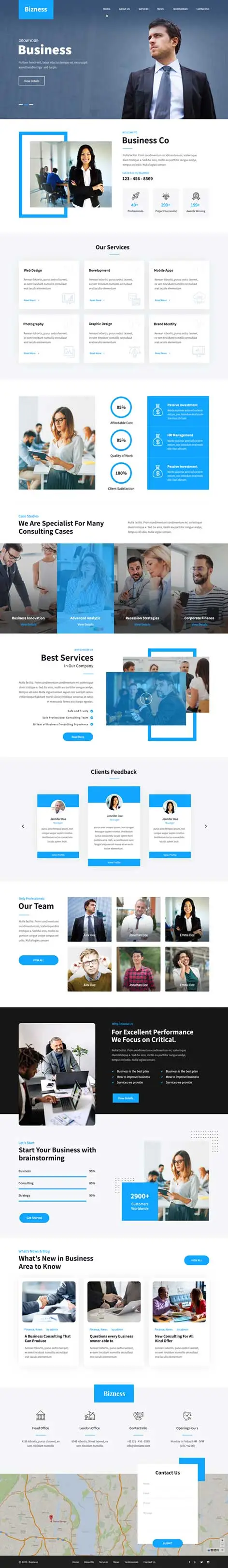 Bizness Pro - Responsive Business WordPress theme