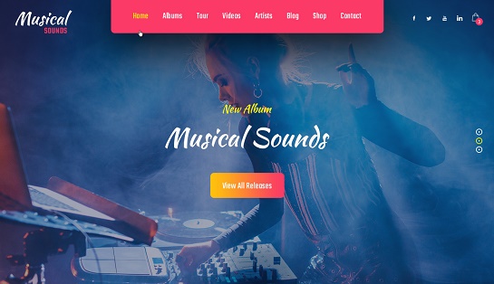 musical sounds WordPress theme