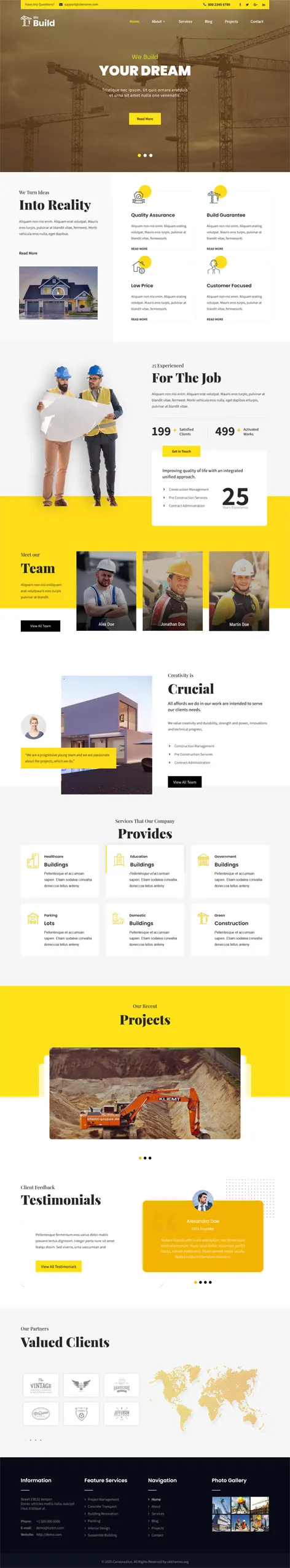 construction company WordPress theme