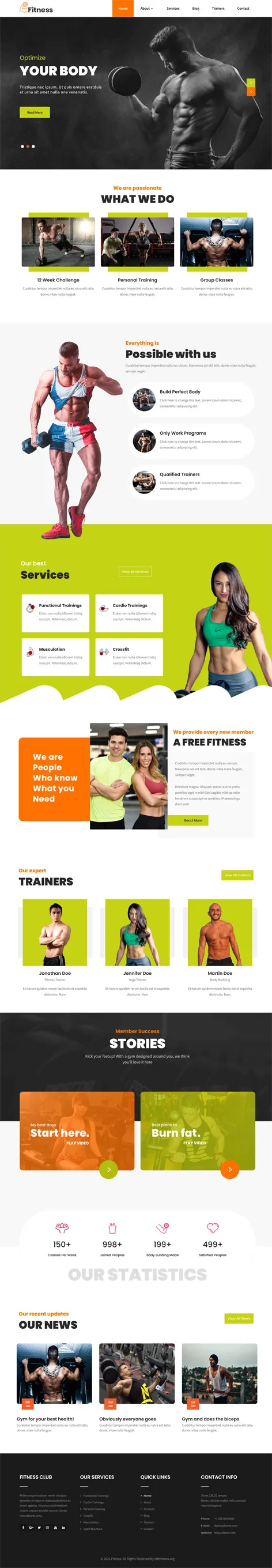 GB Fitness - Fitness Gym WordPress Theme