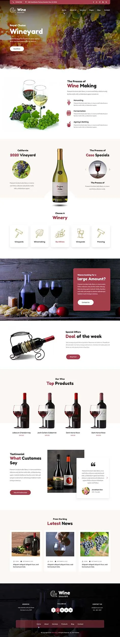 wine and brewery WordPress theme