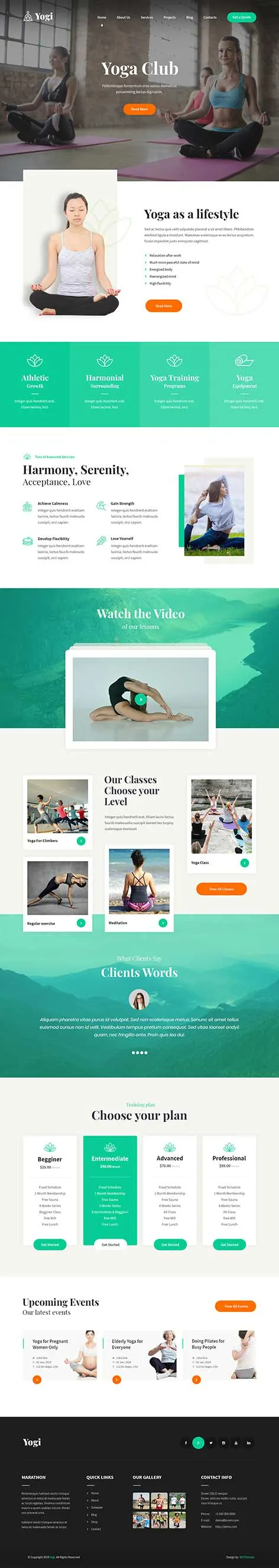 Yoga WordPress theme