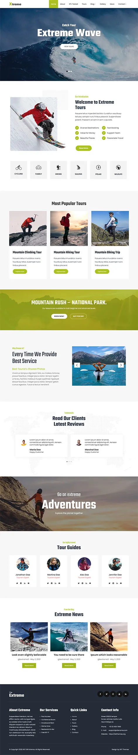 GB Extreme - Adventure Tours WordPress Theme