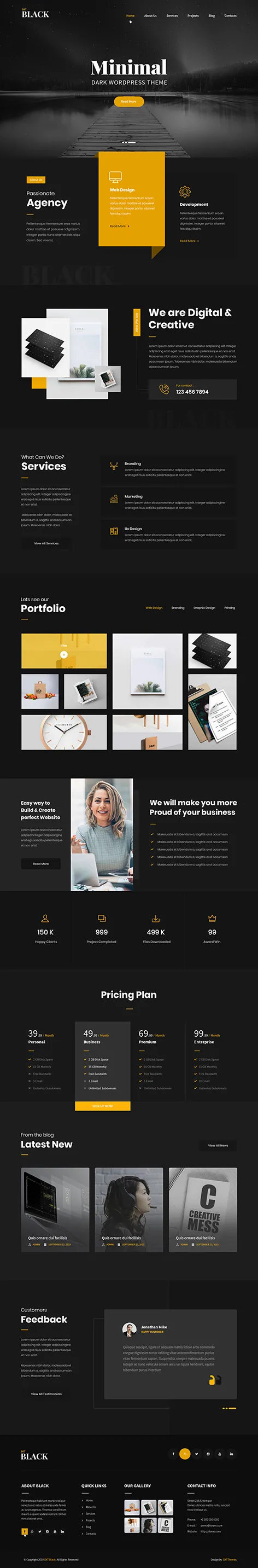 black WordPress theme