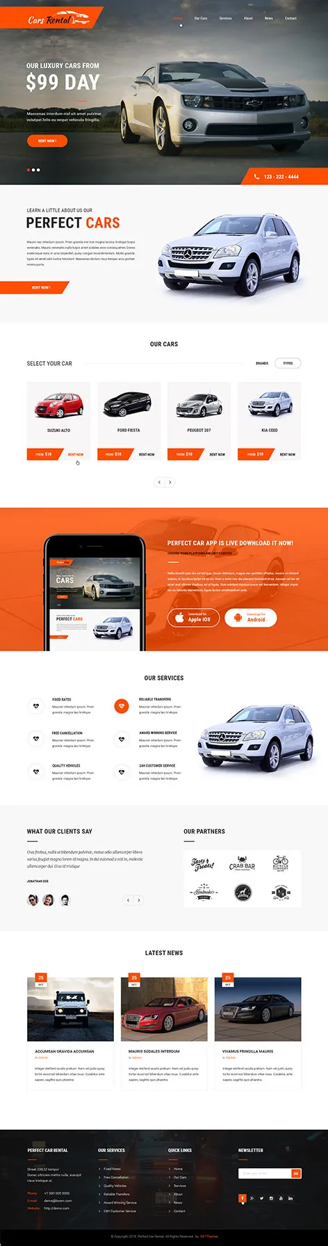 car rental WordPress theme