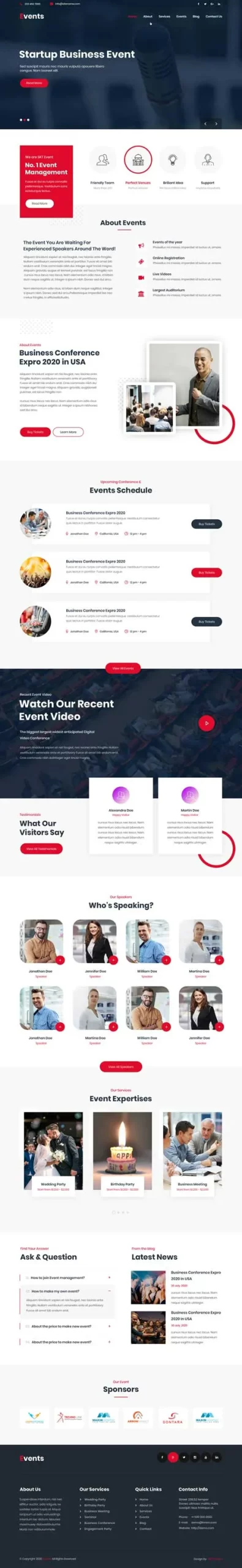 multiple events WordPress theme