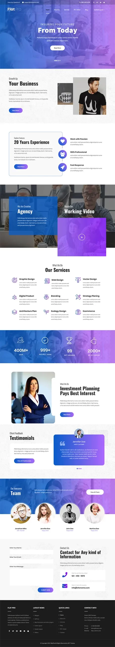 flat WordPress theme