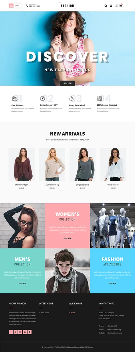 Free fashion WordPress theme