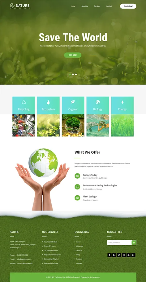 SKT Green - Free Green WordPress theme