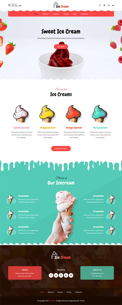 free icecream WordPress theme