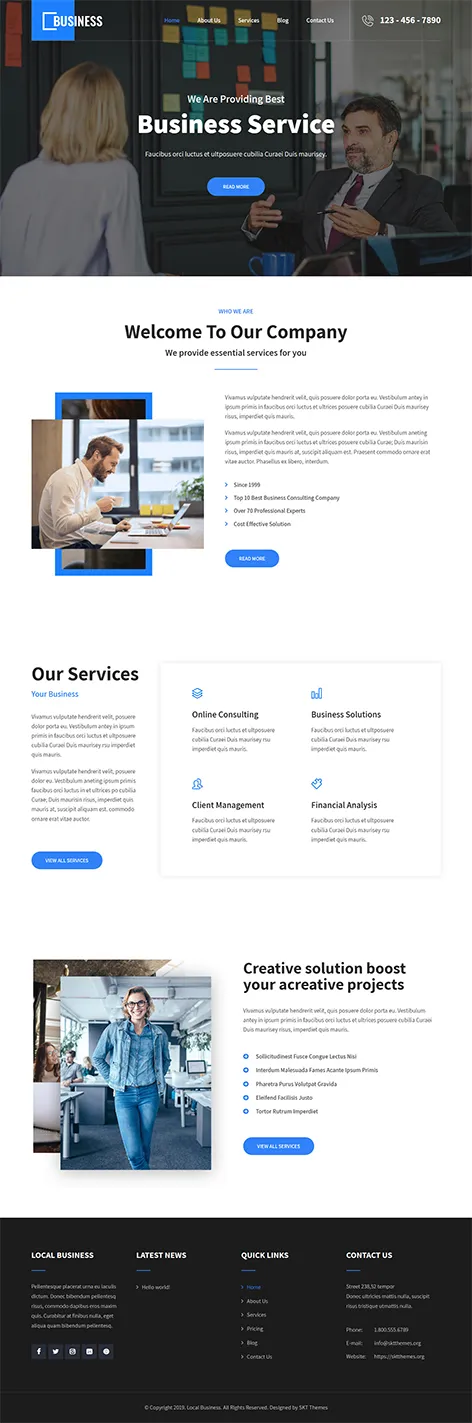 Local Business Lite - Free Simple Business WordPress Theme