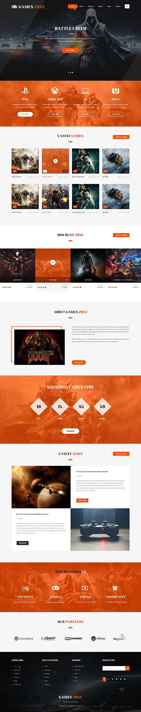 Game Zone Gaming Website Template For Elementor