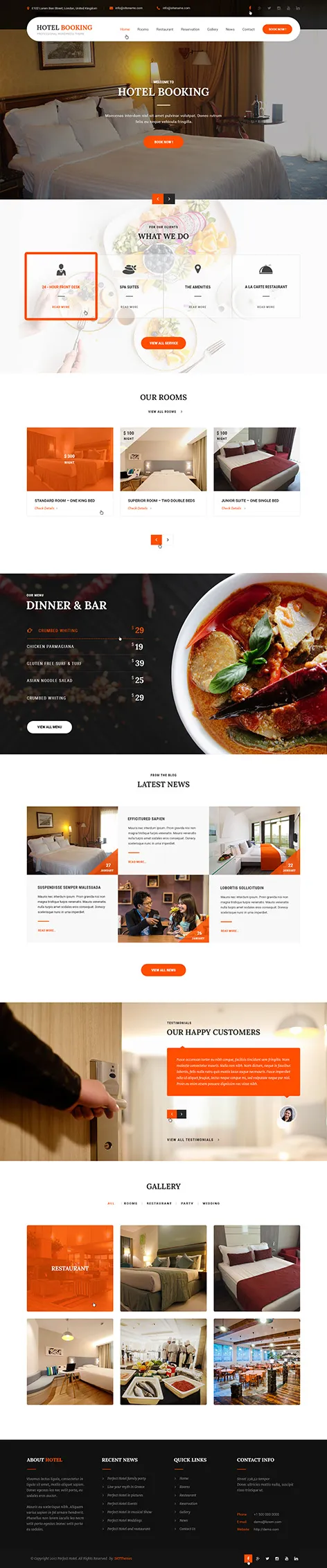 hotel booking WordPress theme