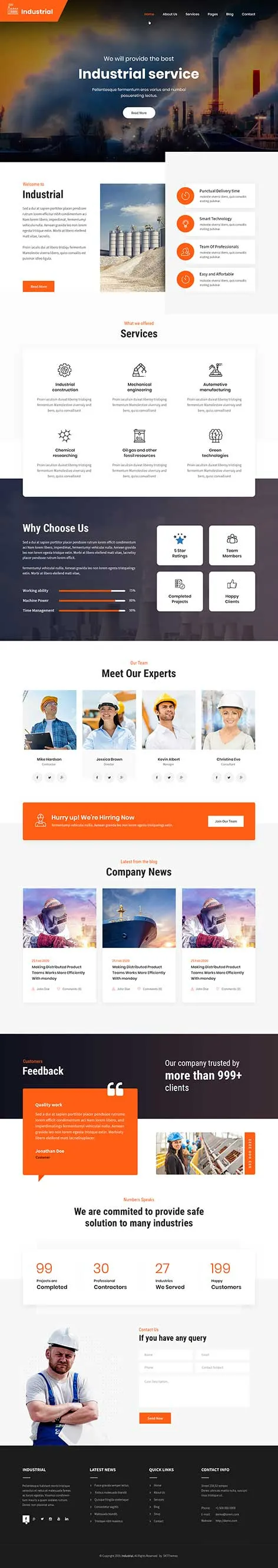 industrial and renovation WordPress theme