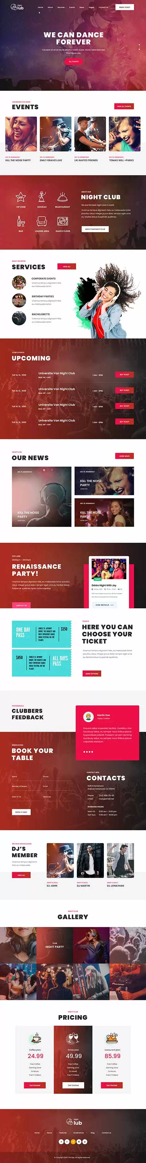 nightclub WordPress theme