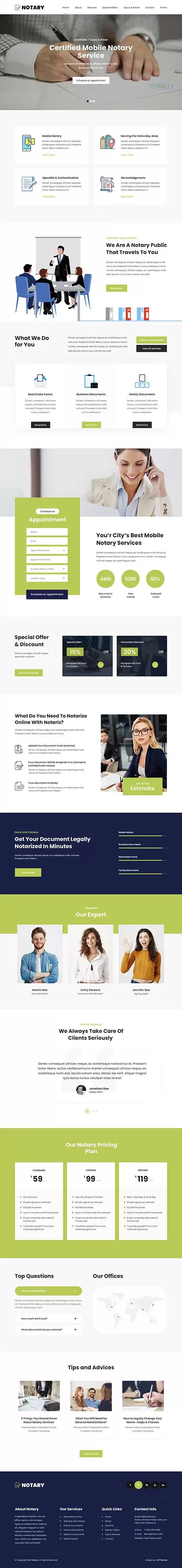 notary WordPress theme