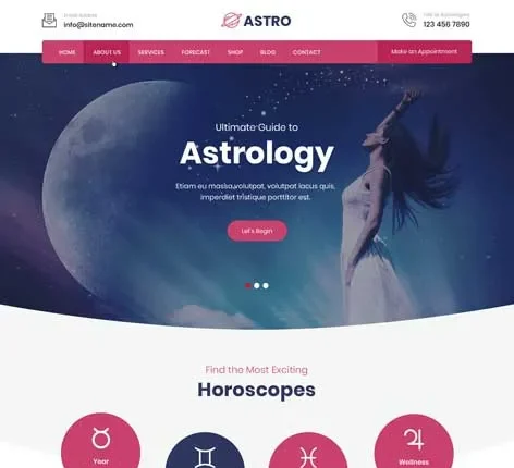 SKT Horoscope - Psychic Reader WordPress theme
