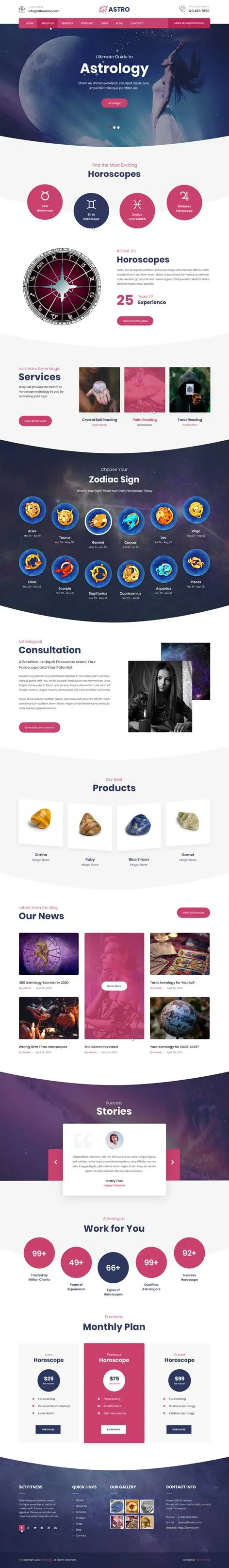 SKT Horoscope - Psychic Reader WordPress theme