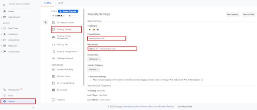 search console setting