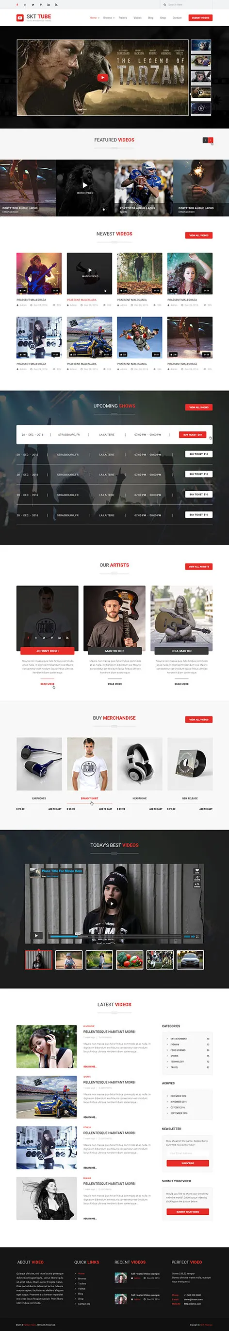 SKT Tube - Video WordPress theme