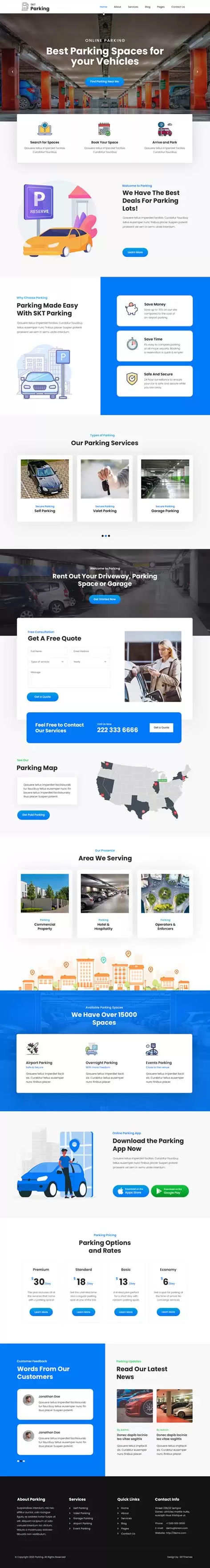 car parking WordPress theme