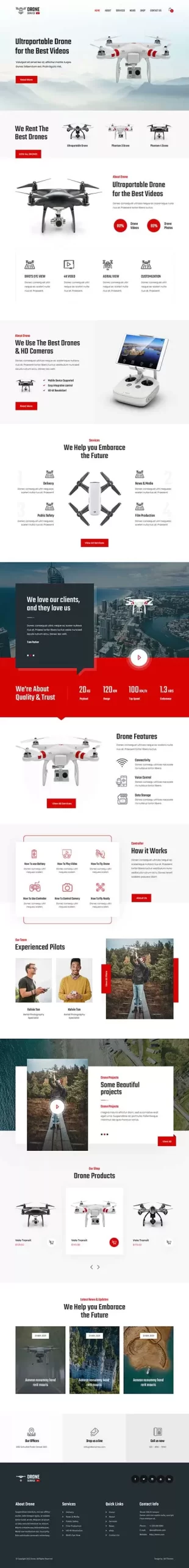 drone service WordPress theme