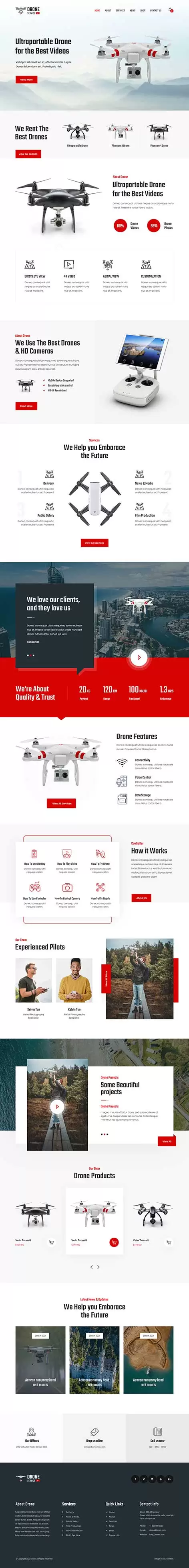 drone service WordPress theme